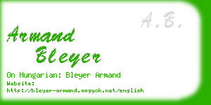 armand bleyer business card